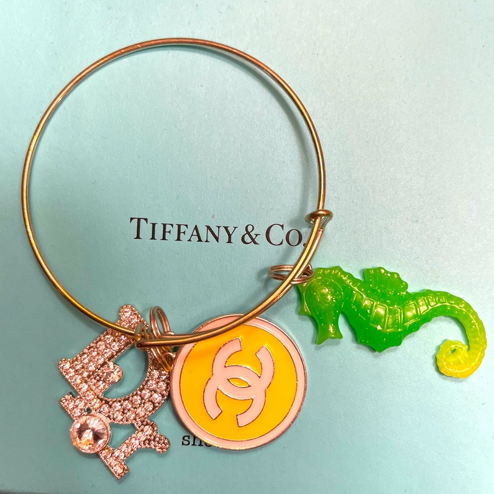 Yellow and Green Fashion Bangle Charm Bracelet